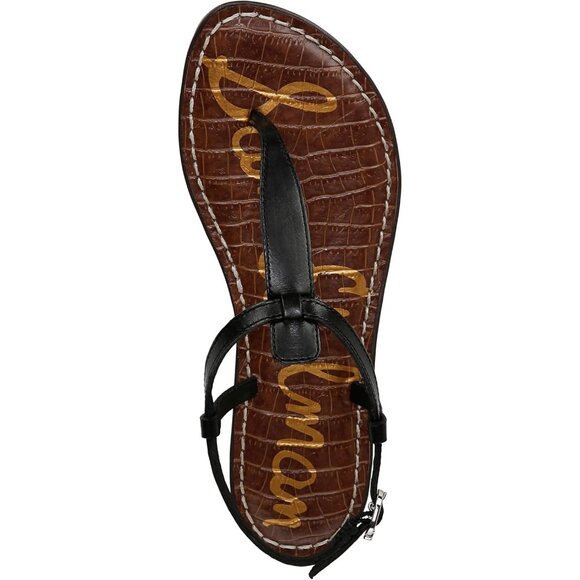 Women's Leather Flat Sandal Size 9.5 Buckle Closure Palm Beach Chic - Picture 5 of 7